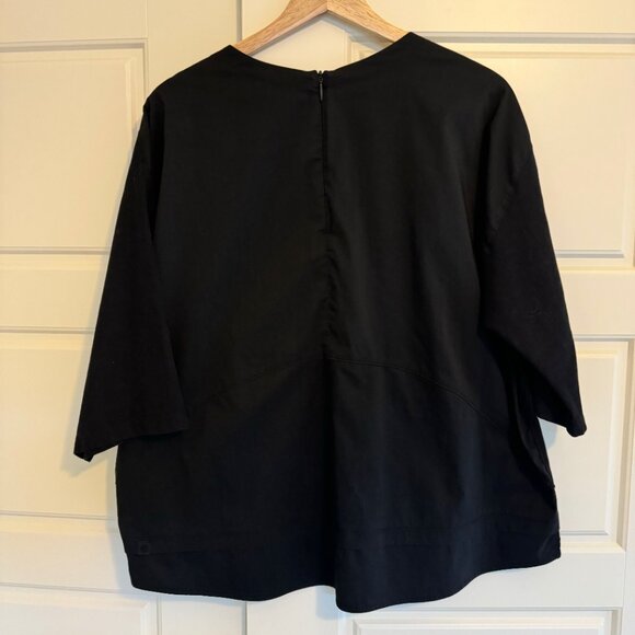 Lululemon Live to Layer Shirt Black 3/4 Sleeve Relaxed Fit Cotton Blend Size 10 - Picture 4 of 7